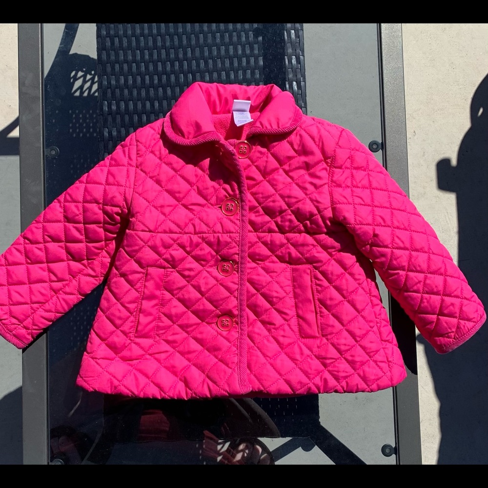Little Me hot pink toddler puff jacket